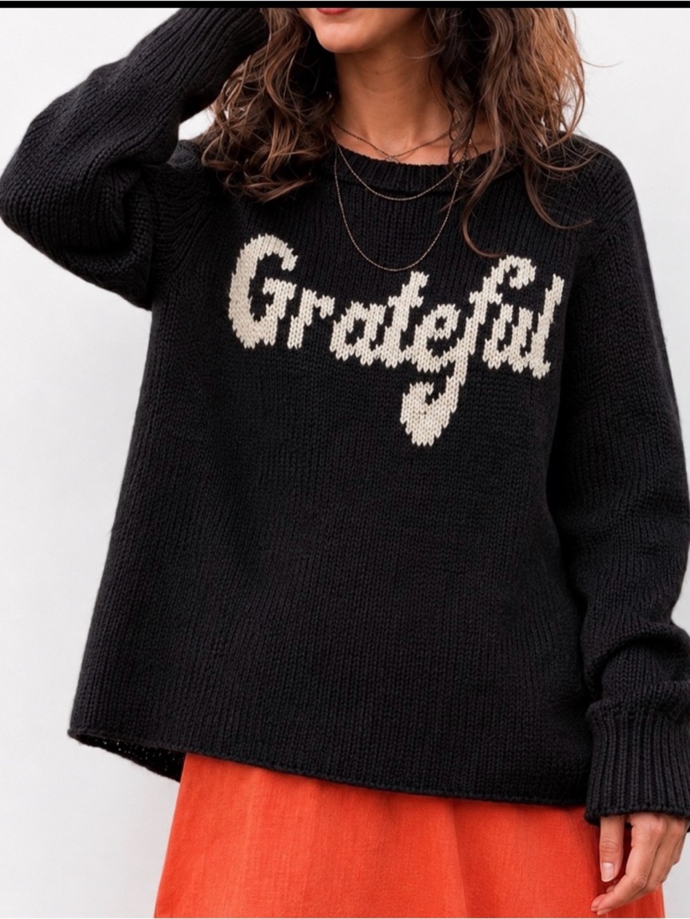 Wooden Ships Grateful Crew Swing Sweater Size XS Black Cream